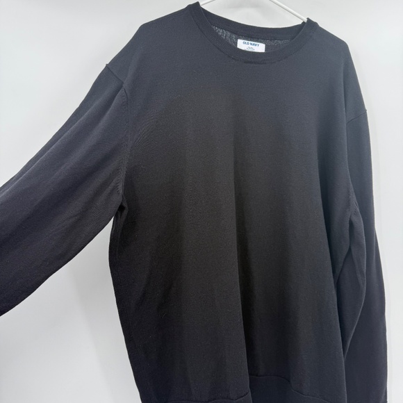 Old Navy Sweater Men XXLT NEW Solid Black Knit Pullover Long Sleeve Crew Neck - Picture 3 of 9